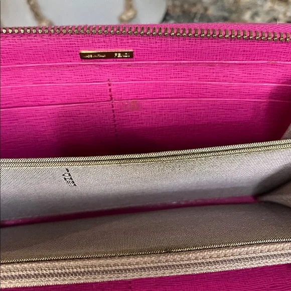 🌵Fendi EUC Zucca Wallet w /COA with Pink Trim - Picture 8 of 11